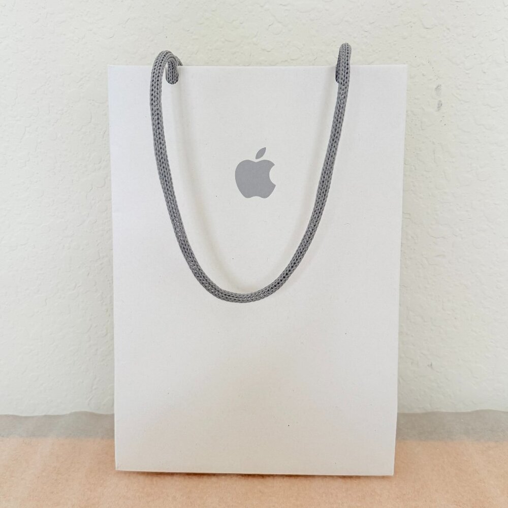 🍎 New 🍎 Authentic Apple White Bag with Silver Logo